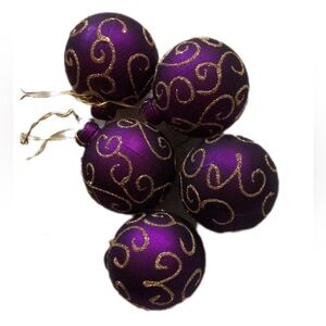 Elegant Purple and Gold Holiday Ornaments